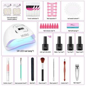 VICOVI Gel Nail Polish Starter Kit - 32 Colors with UV & Light Manicure Tools